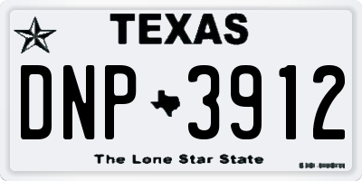 TX license plate DNP3912