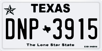 TX license plate DNP3915