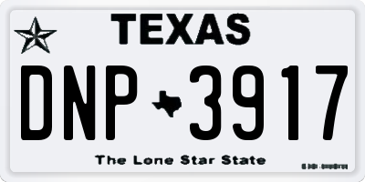 TX license plate DNP3917
