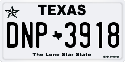 TX license plate DNP3918