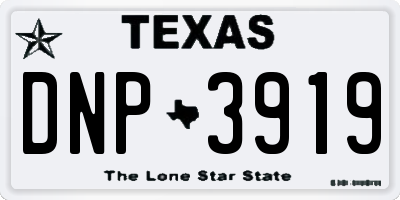 TX license plate DNP3919