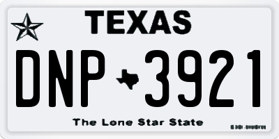TX license plate DNP3921