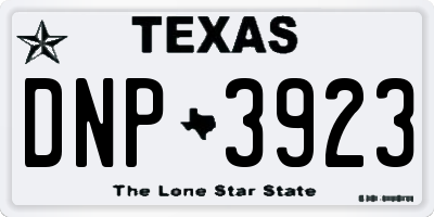 TX license plate DNP3923