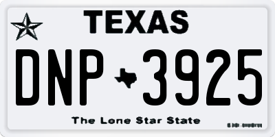 TX license plate DNP3925