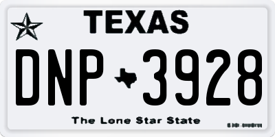 TX license plate DNP3928