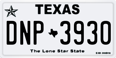 TX license plate DNP3930