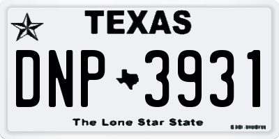 TX license plate DNP3931