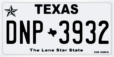 TX license plate DNP3932