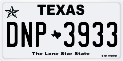 TX license plate DNP3933