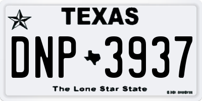 TX license plate DNP3937