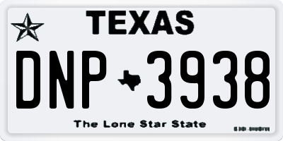 TX license plate DNP3938