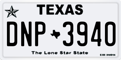 TX license plate DNP3940