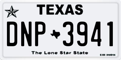 TX license plate DNP3941