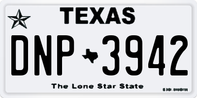 TX license plate DNP3942