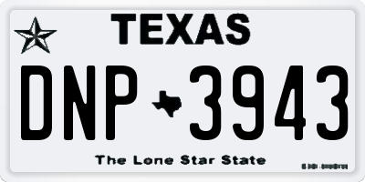 TX license plate DNP3943