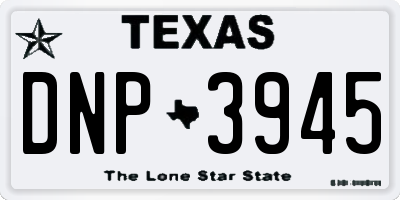 TX license plate DNP3945