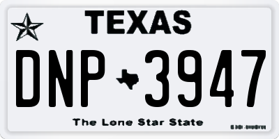 TX license plate DNP3947