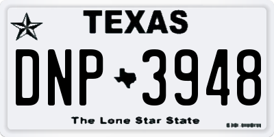 TX license plate DNP3948