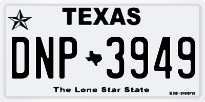 TX license plate DNP3949
