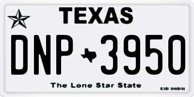 TX license plate DNP3950