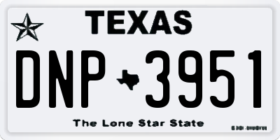 TX license plate DNP3951