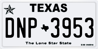 TX license plate DNP3953