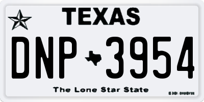 TX license plate DNP3954