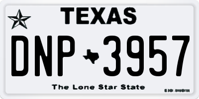 TX license plate DNP3957