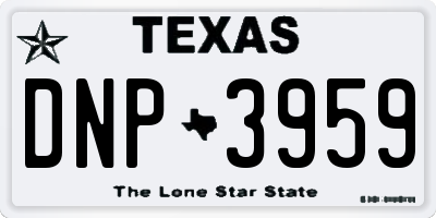 TX license plate DNP3959