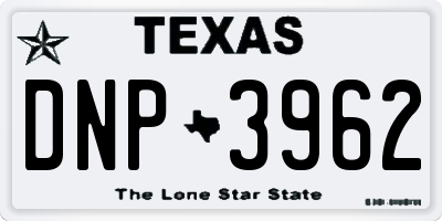 TX license plate DNP3962