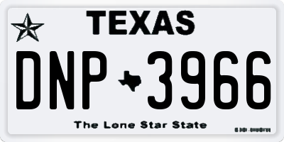 TX license plate DNP3966