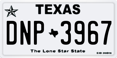TX license plate DNP3967
