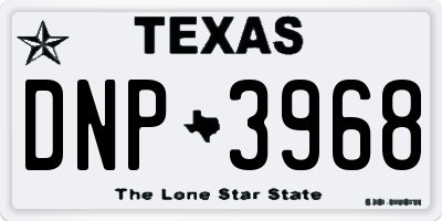 TX license plate DNP3968