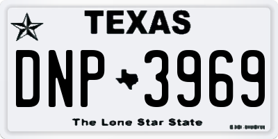 TX license plate DNP3969