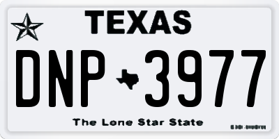 TX license plate DNP3977