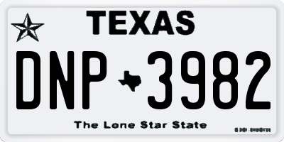 TX license plate DNP3982