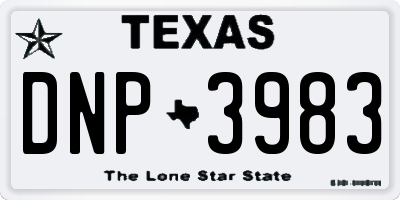 TX license plate DNP3983