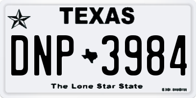 TX license plate DNP3984