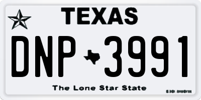 TX license plate DNP3991