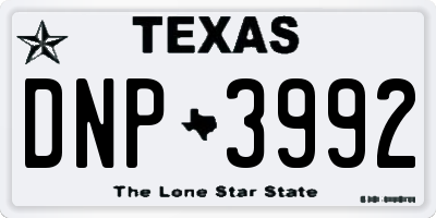 TX license plate DNP3992