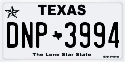TX license plate DNP3994