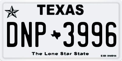 TX license plate DNP3996