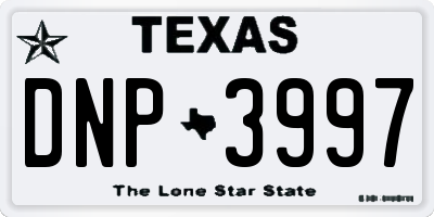 TX license plate DNP3997