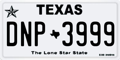 TX license plate DNP3999