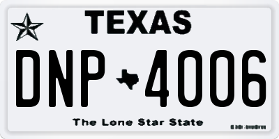 TX license plate DNP4006