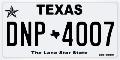 TX license plate DNP4007