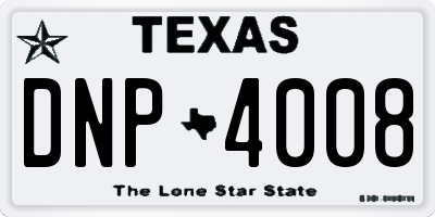 TX license plate DNP4008