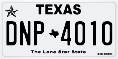TX license plate DNP4010