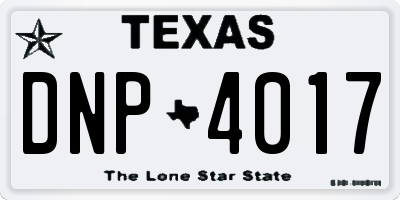 TX license plate DNP4017