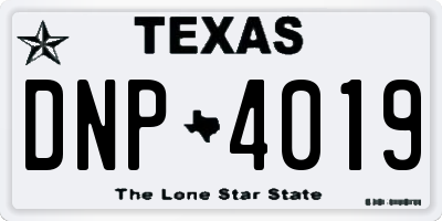 TX license plate DNP4019